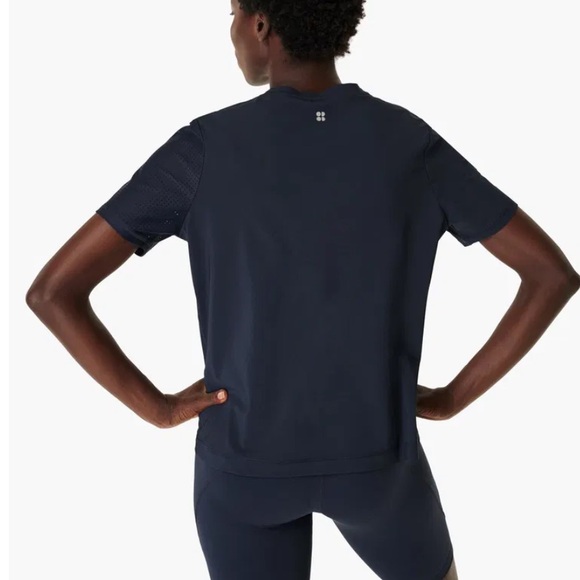 SWEATY BETTY Score Gym T-Shirt Navy with White XL - Picture 3 of 8